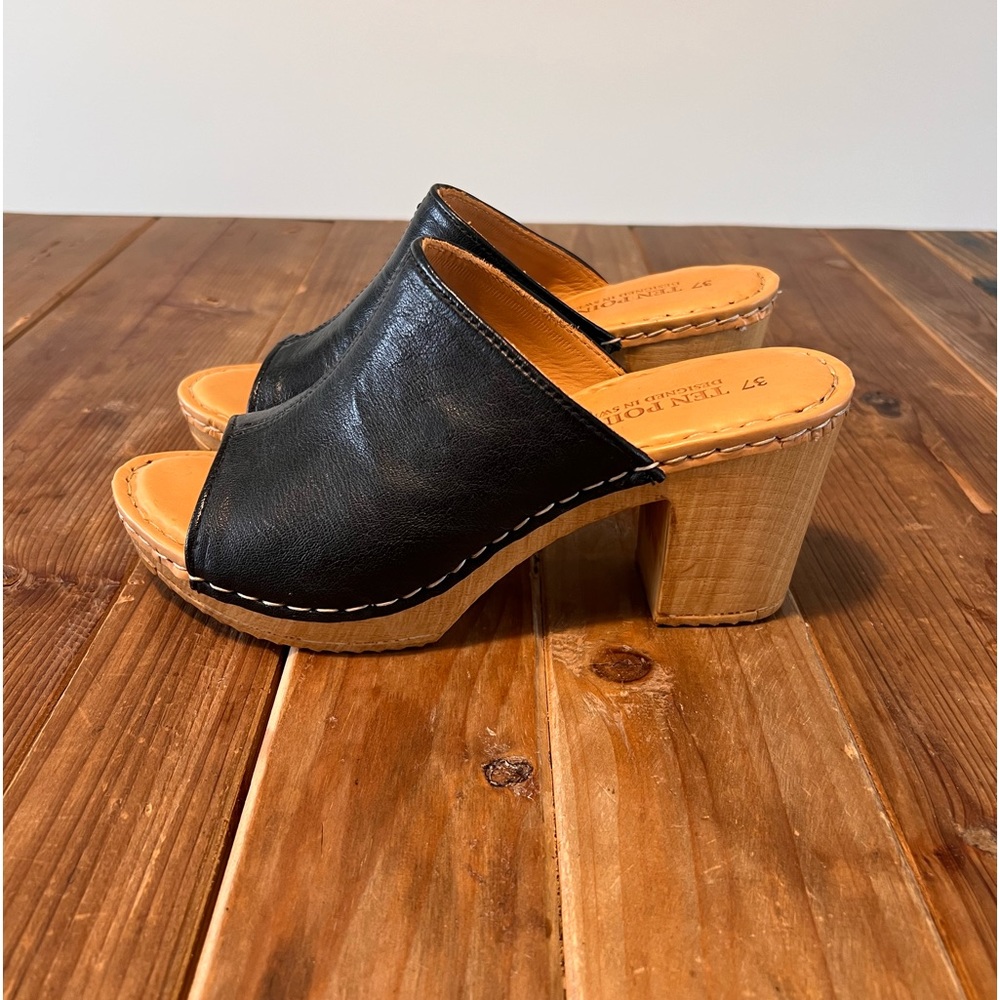 TEN POINTS Amelia handmade leather clogs size 37